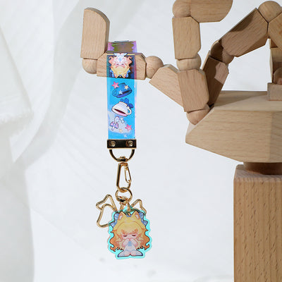 Custom Rainbow Acrylic Holographic PVC Lanyard Keychains