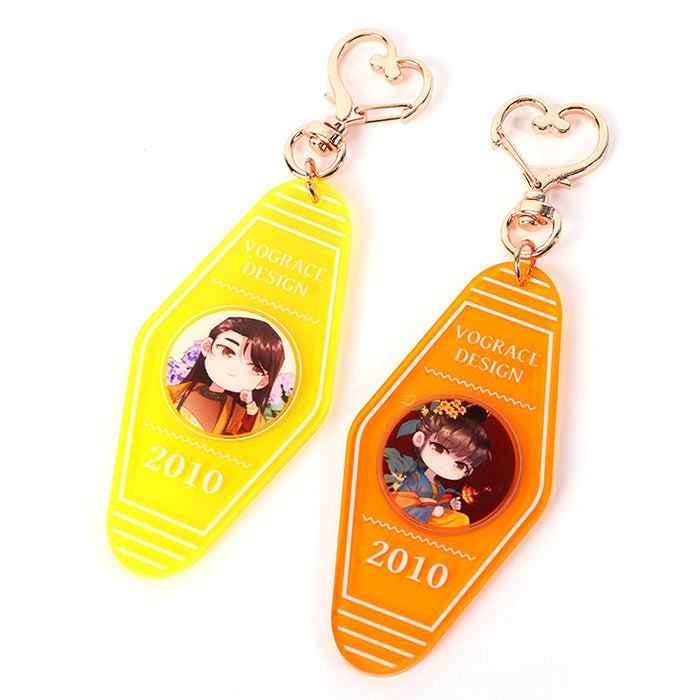 Custom Colored Hotel Motel Acrylic Keychains