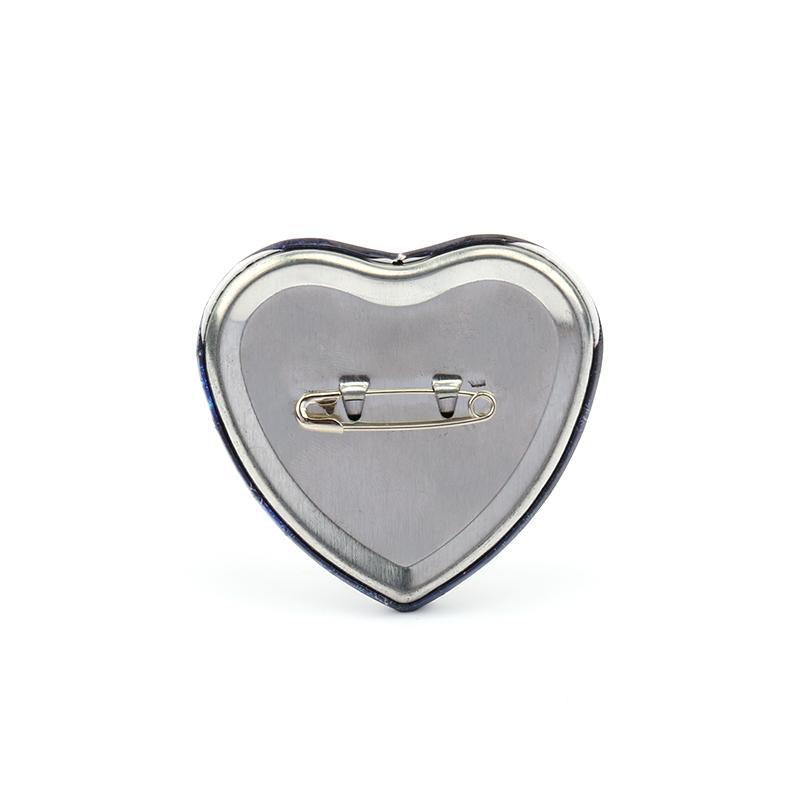 Custom Heart Shaped Button Pins - VOGRACE