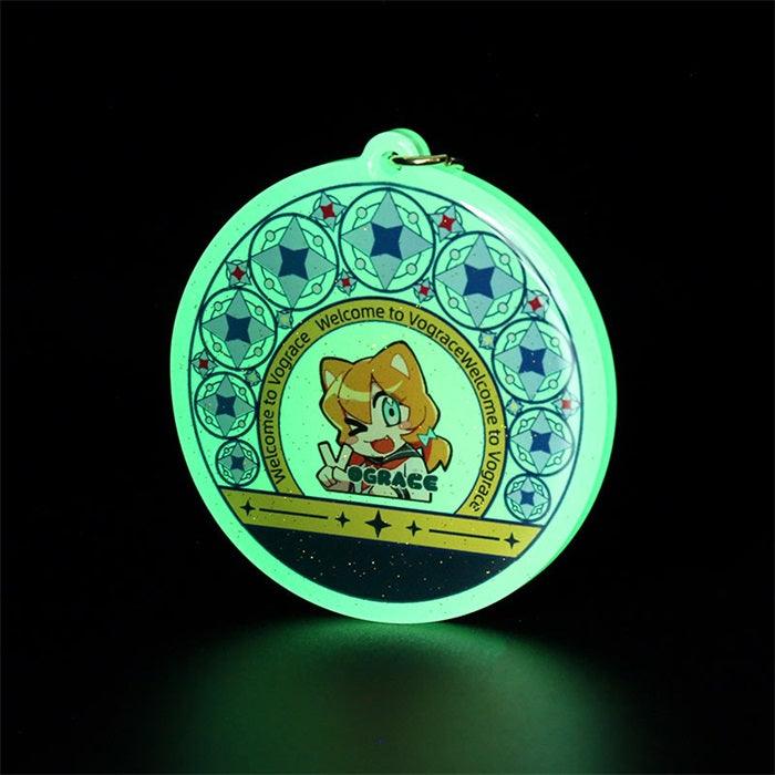 Glowies Glow Jewelry Art & Decor - Cat on the Moon Glow in the dark Purse  Charm Key Chain