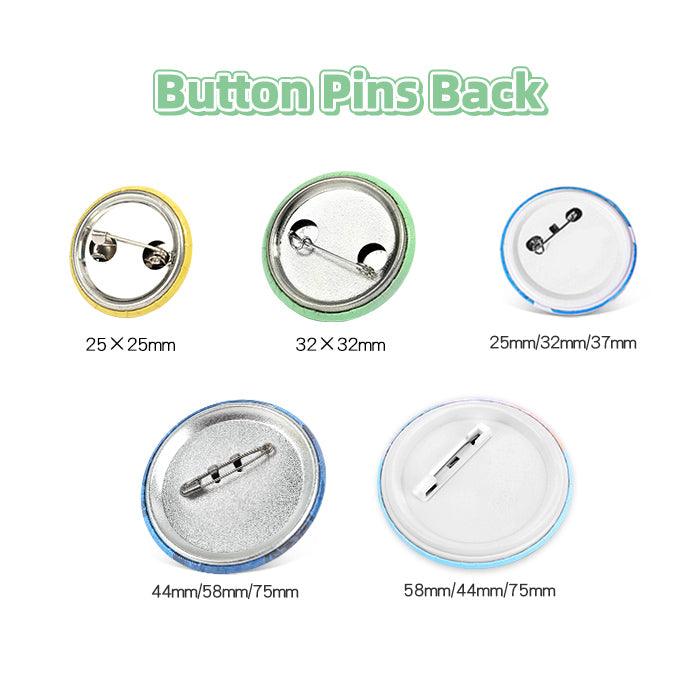 100 Custom Glitter Button Pins